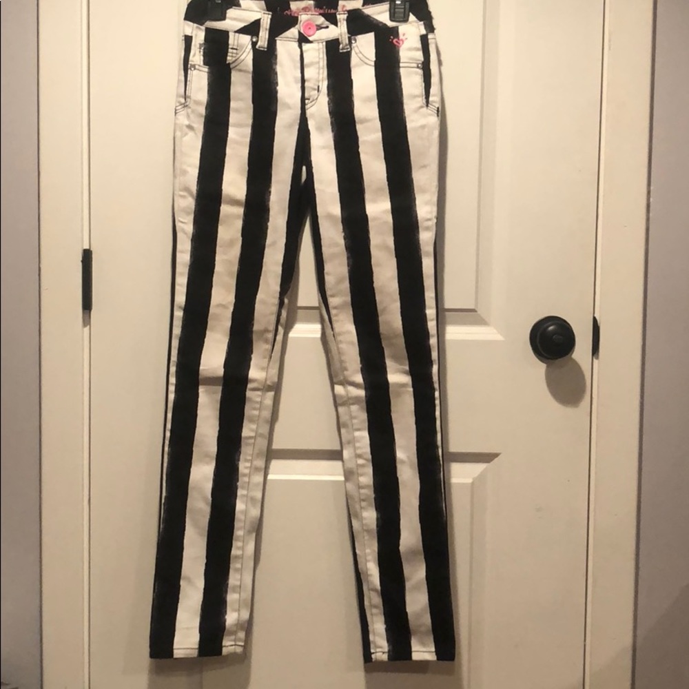Justice Referee Style Striped Jeans